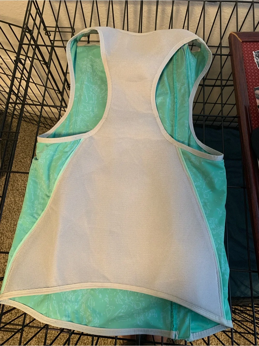 RuffWear Cooling Vest in Aqua Green with White Trim